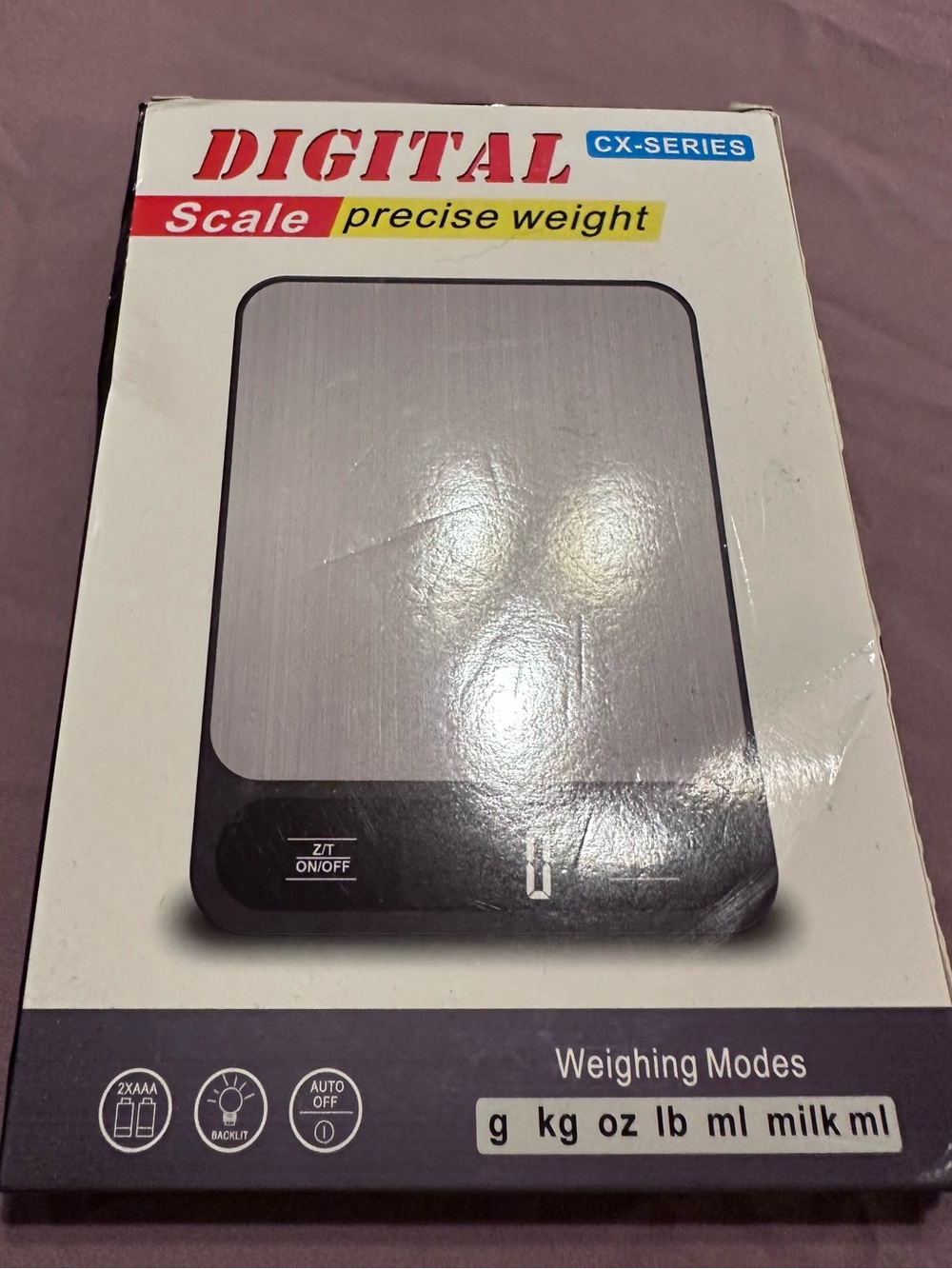 Portable Digital Kitchen Scale - Black/Silver NWB